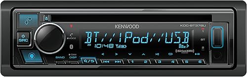 Kenwood KDC-BT378U – Receptor estéreo Bluetooth para automóvil con reproductor de CD, SiriusXM