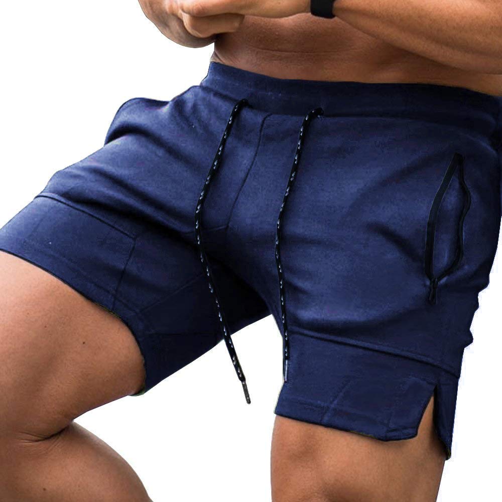COOFANDYMen's Gym Workout Shorts Athletic Training Shorts Fitted Weightlifting Bodybuilding Shorts with Zipper Pockets