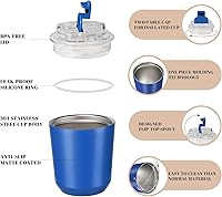 Vista 132 de Puraville Insulated Tumblers with Lid, 10 oz Travel Coffee Mug Stainless Steel Vacuum Cup, Leak Proof Reusable Double Walled Coffee Tumbler for Iced