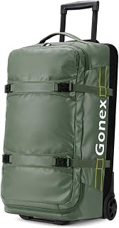 Gonex 25in Rolling Duffle Bag with Wheels, 70L Waterproof PVC Luggage, Olive