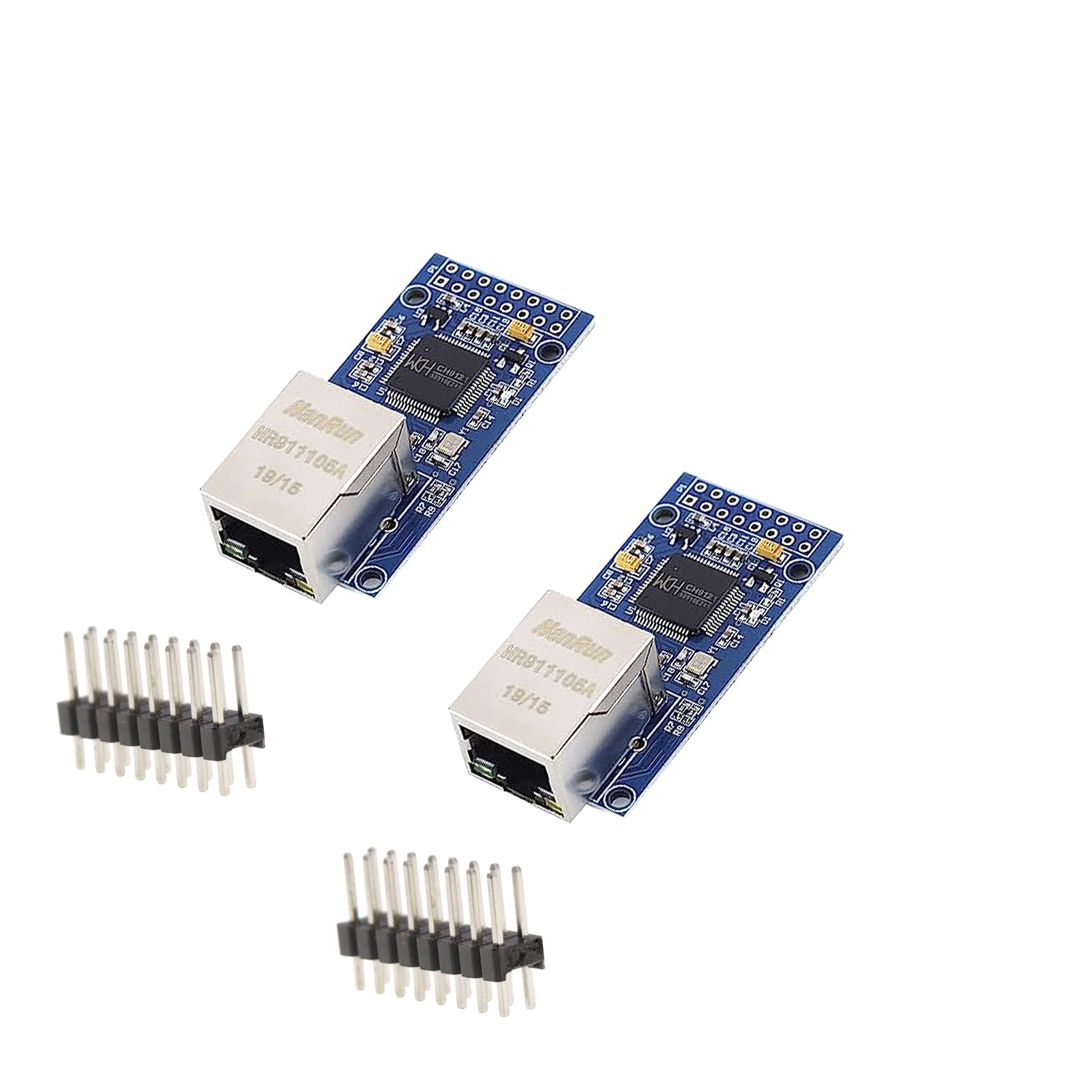 2Pcs CH9121 Microcomputer Networking Module Serial to Ethernet Adapter Single Chip CH9121 Serial to Ethernet Network Module 4 Mode RJ45 300bps ~