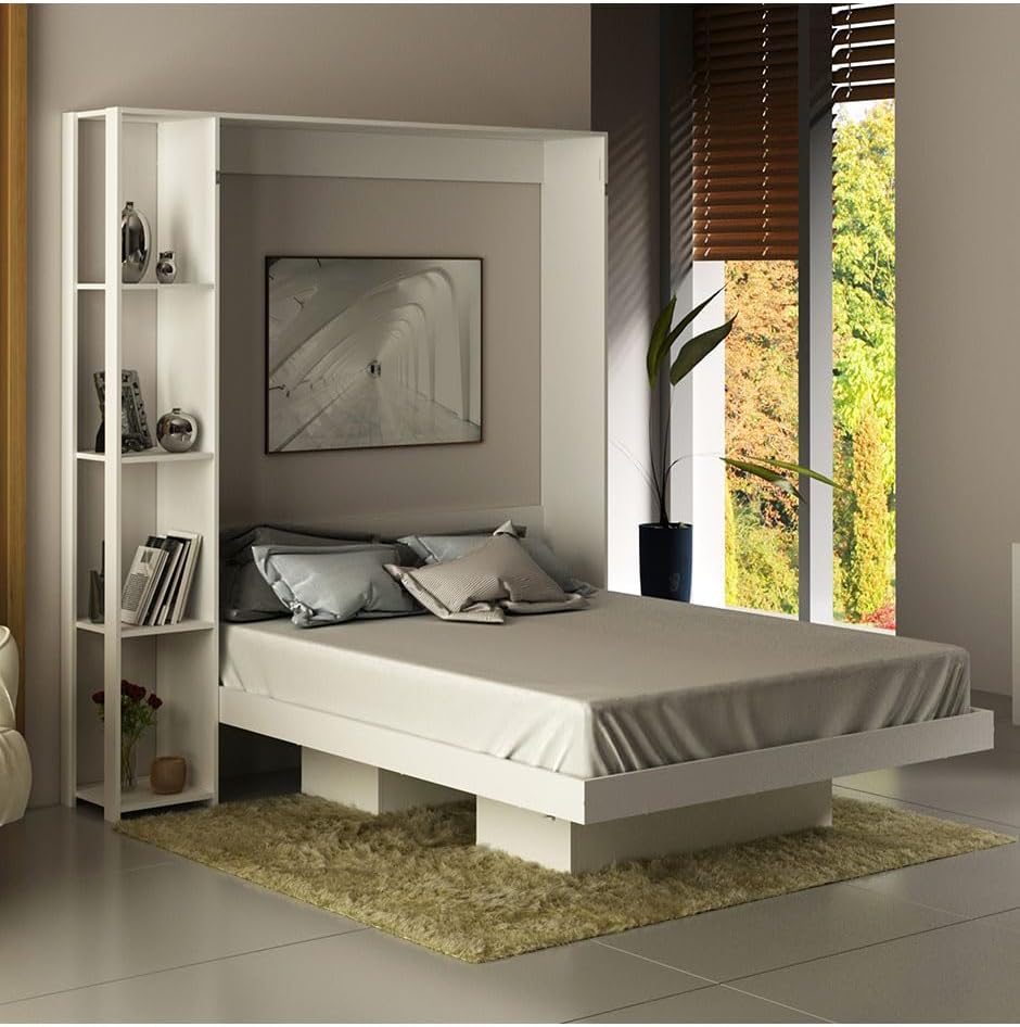 A22 CM8014.0101 Foldable Double Bed Base in its unfolded, bed configuration within a room.