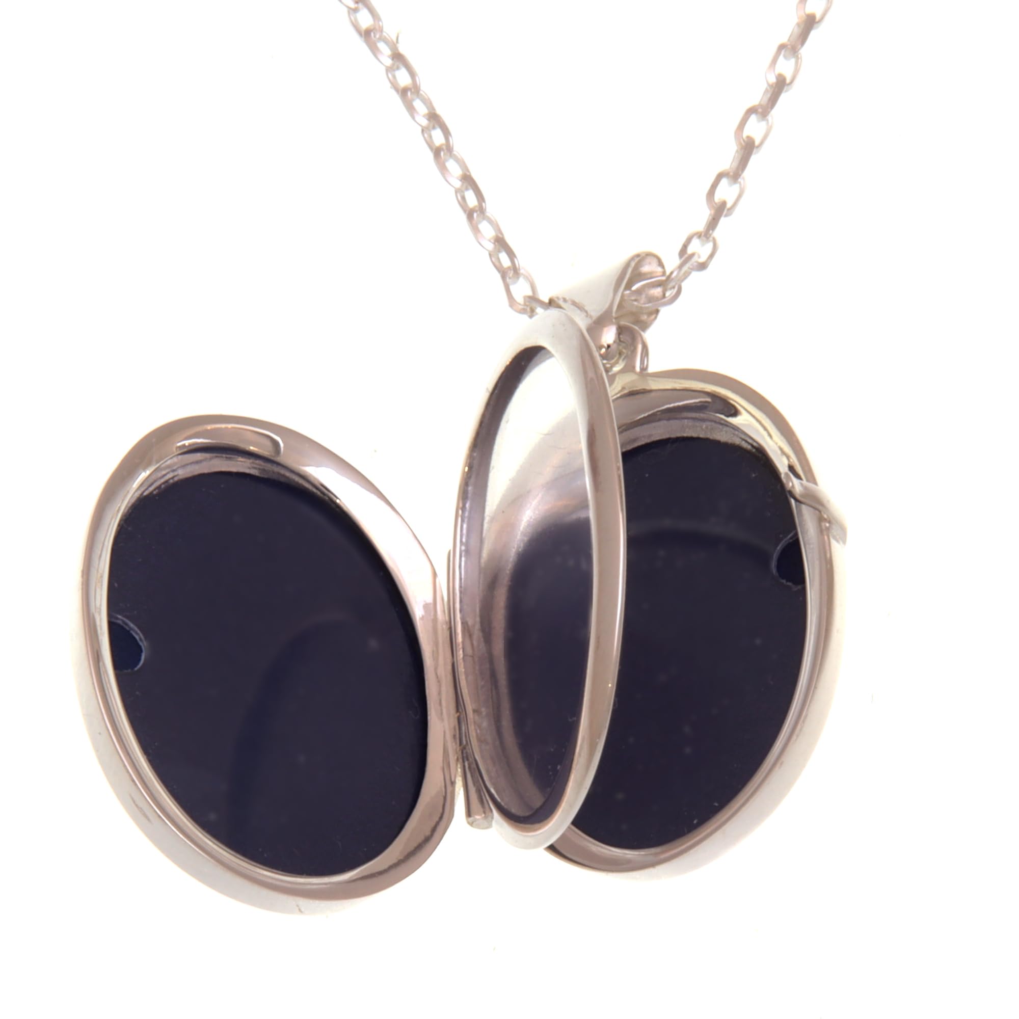Alexander Castle Collier Médaillon Ovale en Argent Sterling 925 pour Femme Fille 4 photos - Médaillon Ovale 28 mm x 22 mm avec Chaîne en Argent de 45 cm et Coffret Cadeau Bijoux