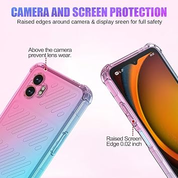 for Galaxy XCover7 Pro Case/for Samsung X Cover 7Pro SM-G766B Case, Clear Cute Gradient Phone Cover Slim Anti Scratch TPU Cover Protective Cases for Samsung Galaxy XCover7 Pro 5G Pink/Green