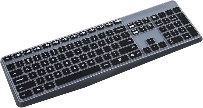 Logitech Keyboard Cover for Logitech MK235 Wireless Keyboard, MK235 Keyboard Skin Protector - Black