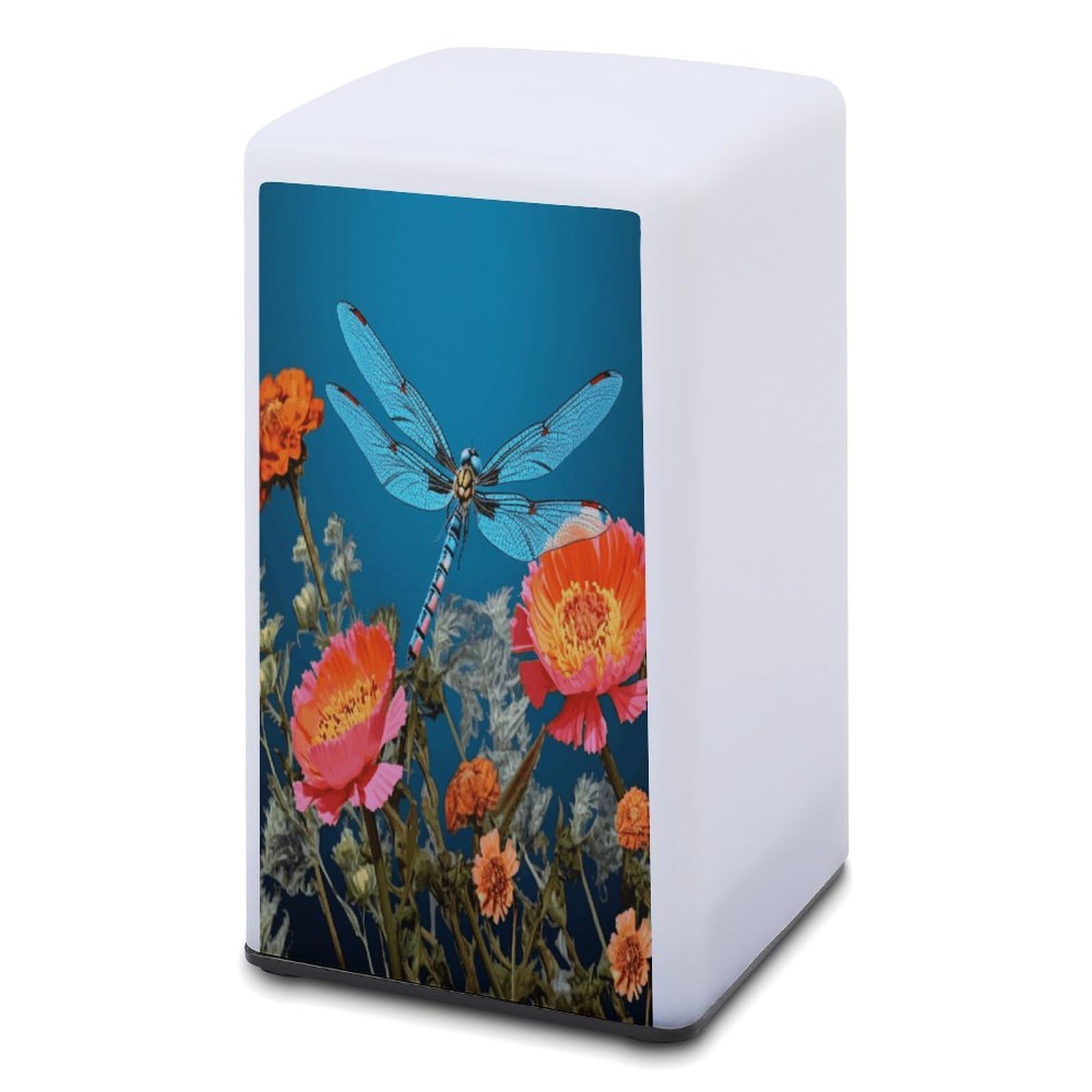 JTREHY Small Dragonfly Flower Table Lamp for Bedroom Minimalist Nightstand Lamp Waterproof Eye-Caring Table Lamp Modern Bedside Table Lamp for Living Room Bedroom Office
