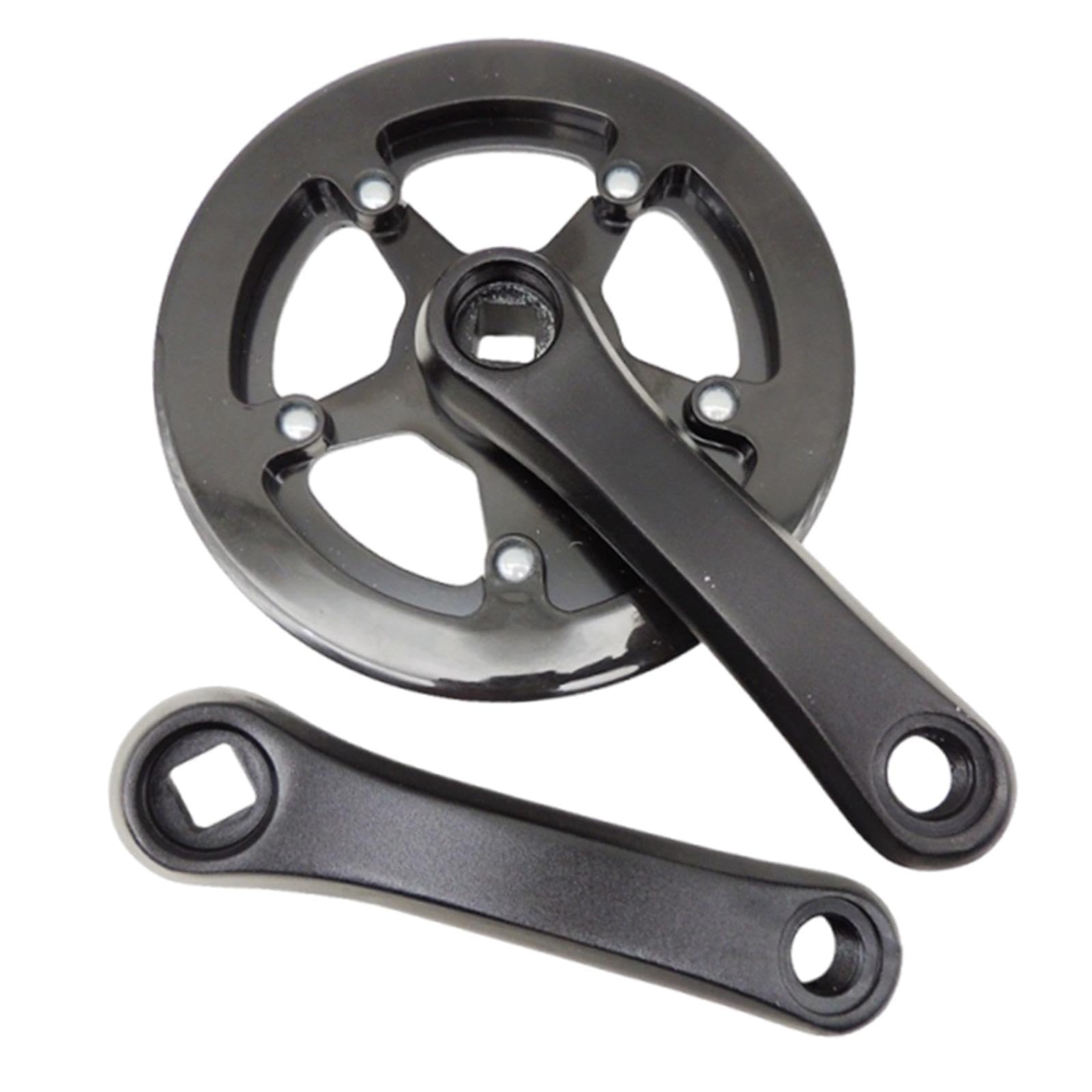 rockible Bike Crankset Aluminum Alloy Chain Guard Crank Arm Set Square Hole Replacement Lightweight Sturdy Suitable for Children’s Repair Leisure Cycli, 32T 114mm