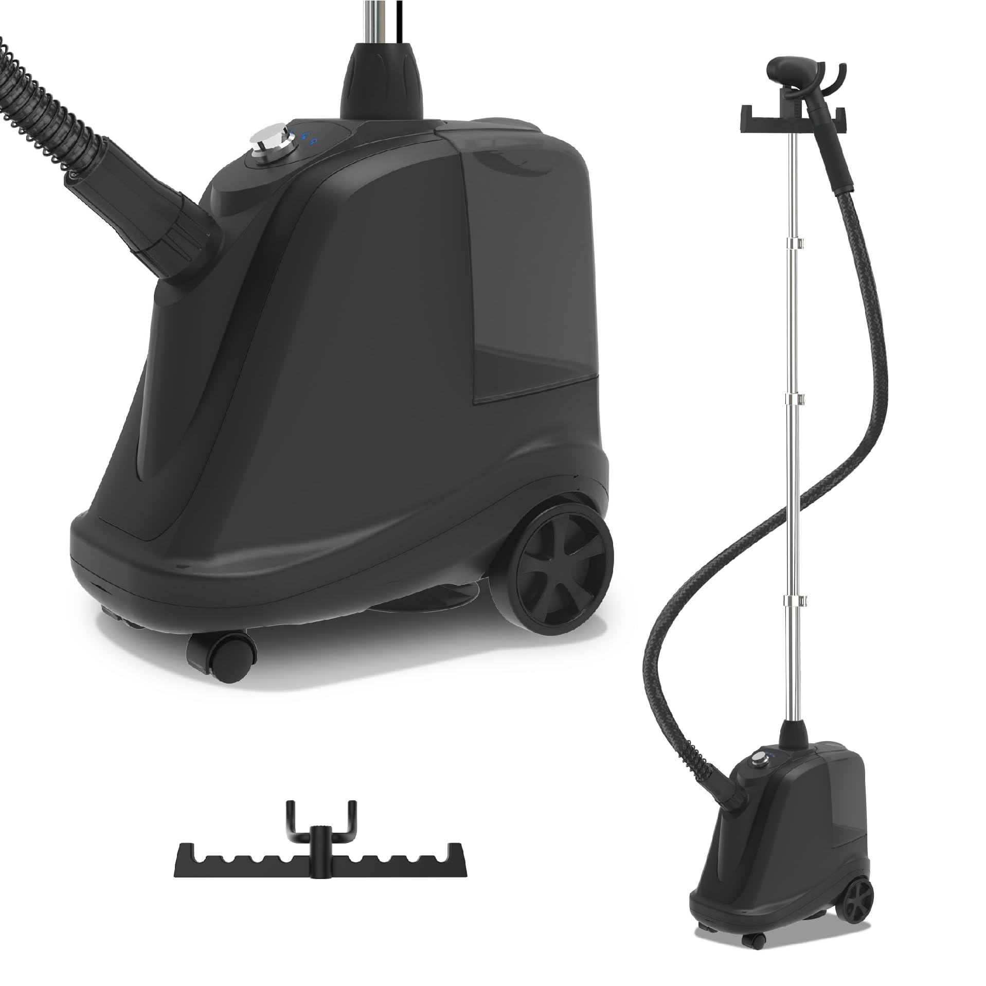 SteamOne T2000B - Steamer Professionale 2000W - Stiratrice Verticale con piastra Acciaio Inox, Ferro da Stiro Vapore continuo, Asta telescopica, Serbatoio 3,5L, Accessori inclusi - Alta Qualità