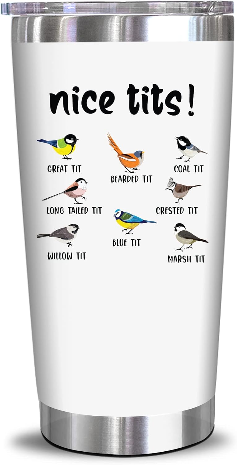 NewEleven Bird Watching Gifts, Gifts For Bird Lovers - Gift For Men Women - Funny Birding Gift For Birders, Birds Watchers, Birb Lovers, Men, Women, Friends - 20 Oz Tumbler Nice tit