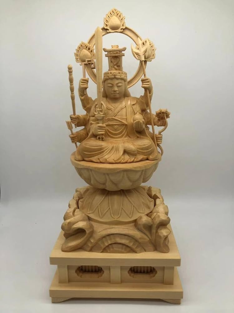 新作　総檜材　仏教工芸品　木彫仏教　仏師で仕上げ品　八臂弁財天 八臂辨財天座像 kaiu-art_hpbzthz25