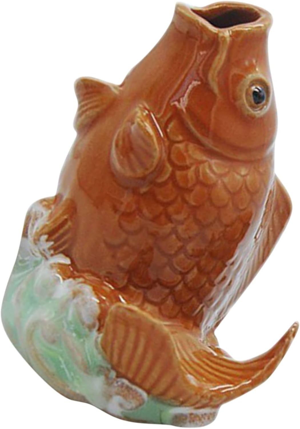 Carp Statue Garden Fountain Nozzle Polished Ceramic Outdoor Water Spray Decor for Ponds and Landscaping Unique Sprinkler Replacement for Garden Accessories