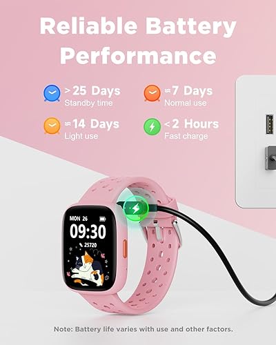 Miniatura 7 de BIGGERFIVE Smart Watch for Kids, 1.8" Fitness Tracker Watch Pedometer, Heart Rate, Sleep Monitor, IP68 Waterproof, Calorie Step Counter, Puzzle