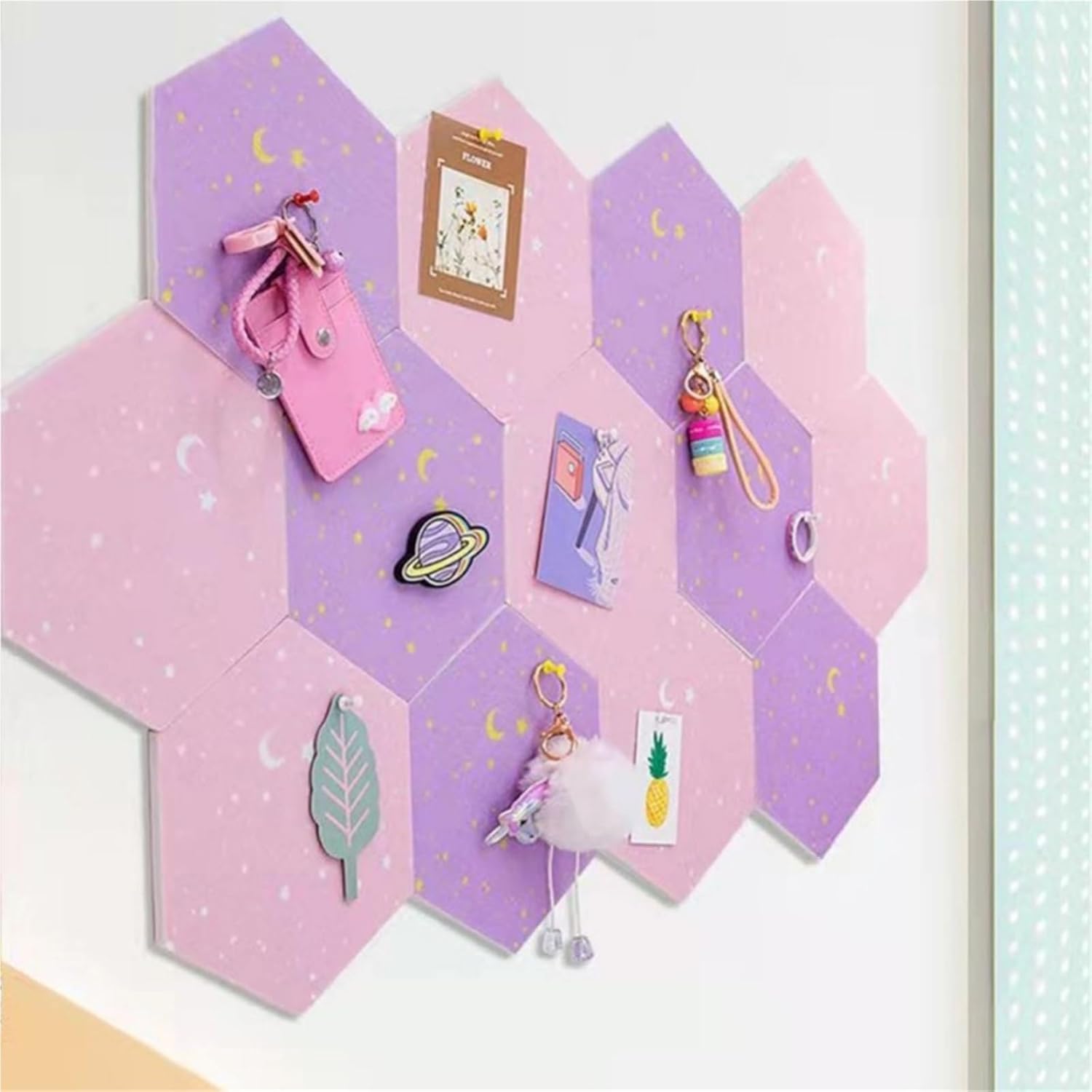 8 Pcs Felt Board for Home Decor Creative Notice Bulletin Boards Self Adhesive Pin for Photo Display for Wall(White)