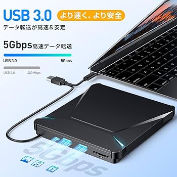 Amazon.co.jp: DVDドライブ 外付け 『2025革新高速版・1台多役