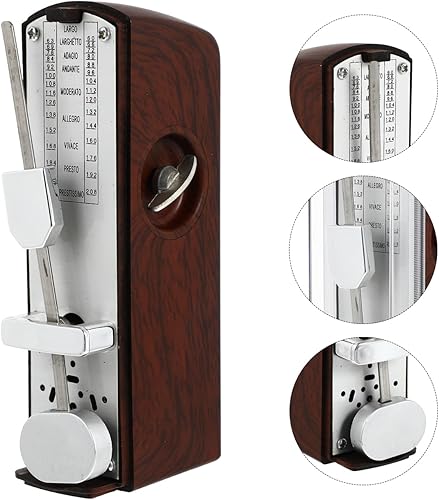 Miniatura 4 de MILISTEN Metrónomo mecánico universal mini metrónomo para guitarra de piano (caoba)