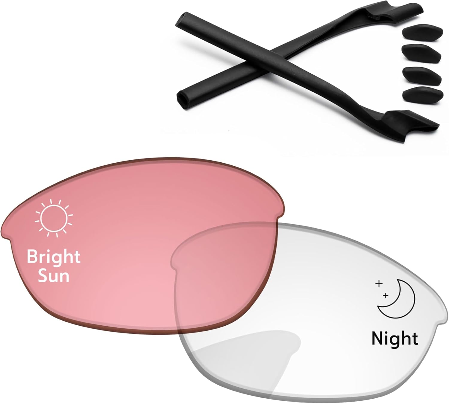 Replacement Lenses & Rubber Kits for Oakley Half Jacket 2.0 OO9144 62mm - Precision Fit, UV Block, Impact Resistant