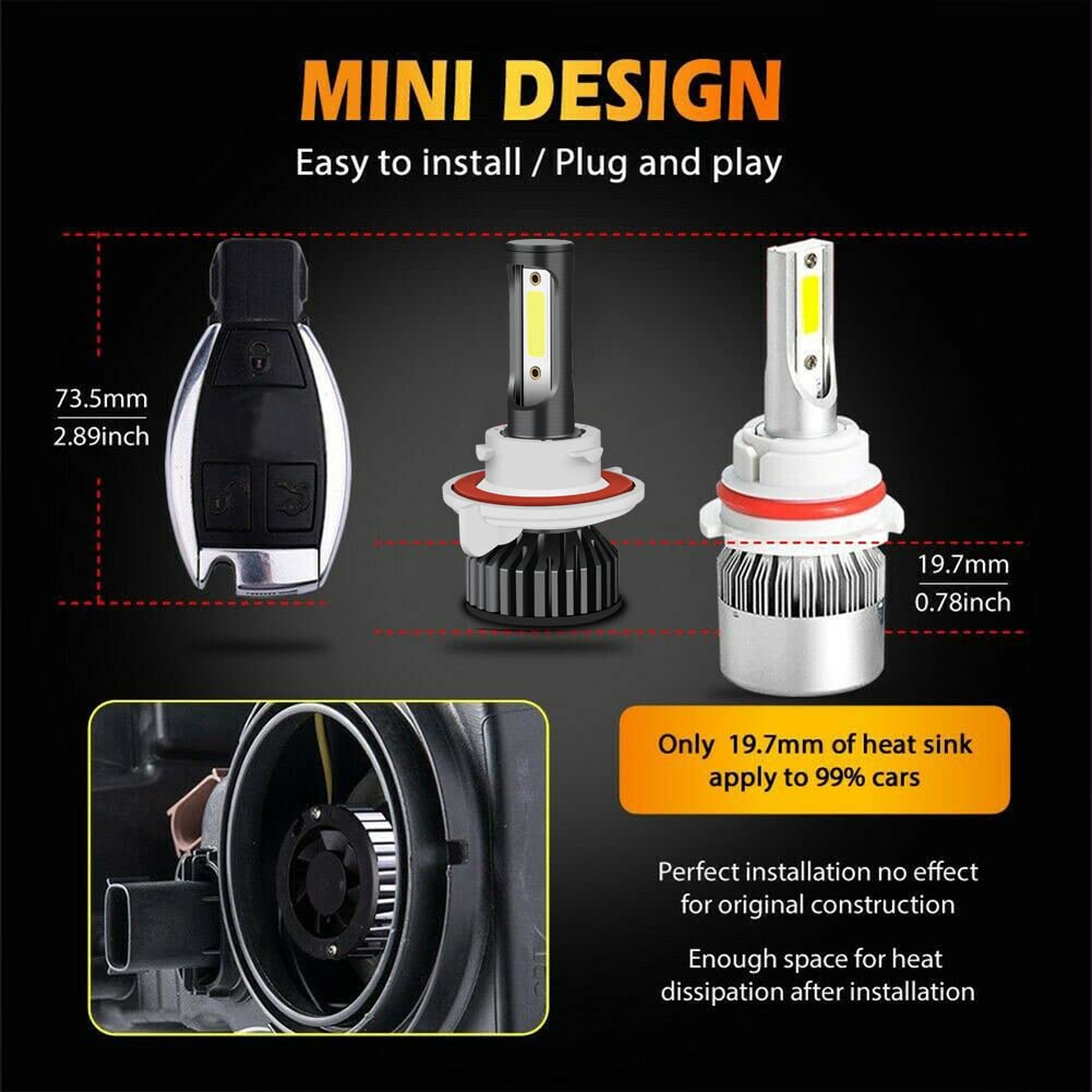 4-Piece LED Headlight & Fog Light Kit For Jeep Patriot 2010-2017 - H13 & 5202, 6000K White, IP68