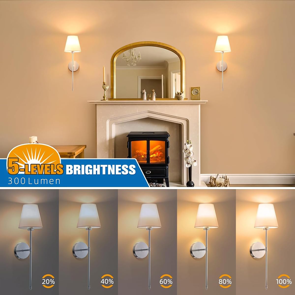 AoLa 2 Stück Akku Wandleuchte Kabellose Retro Wandlampe mit Dimmbar RGB und 3 Farbtemperaturen Wandleuchten mit Fernbedienung, 2000mAh Aufladbare Glühbirne für Wohnzimmer Schlafzimmer,Silber
