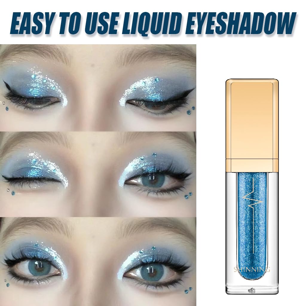 Liquid Glitter Eyeshadow & Eyeliner Pen, eyeshadow Stick, Highly Pigmented glitter Eyeliner Shimmer - Image 4