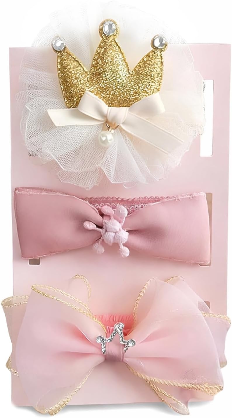 SYGA 3 Pcs Baby Girl Headband Soft Flower Bow Strechable Hairband Suitable For Newborns, Infants, Toddlers And Kids 0-3 Years(Color - 1001), Pink