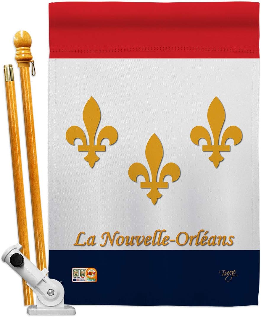 New Orleans House Flag Dowel Set Americana States USA American Territories Republic Country Particular Area Small Decorative Gift Yard Banner Double-Sided Made In 28 X 40