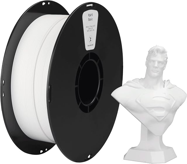 kexcelled Update PLA 3D Printing Filament, Dimensional Accuracy +/- 0.03 mm, 1.75 mm, 1 kg Spool (2.2lbs), Fit Most FDM Printer, Tidy Winding Tangle-Free,White