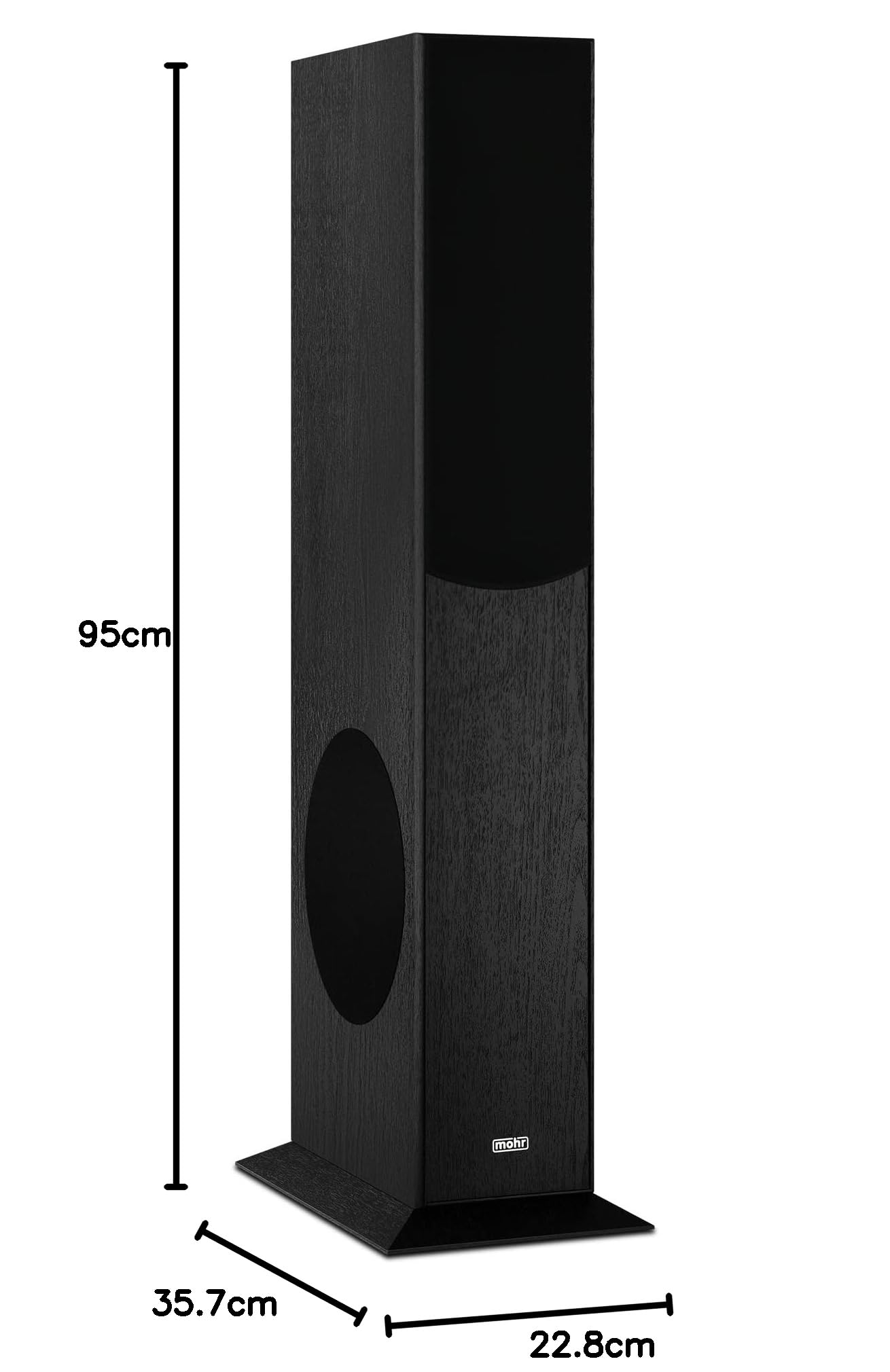 mohr 1 Paar Standlautsprecher SL15 schwarz Lautsprecherboxen, HiFi Klang zum günstigen Preis, Elegante HiFi Standboxen aus Holz, als Stereolautsprecher oder Heimkinolautsprecher geeignet