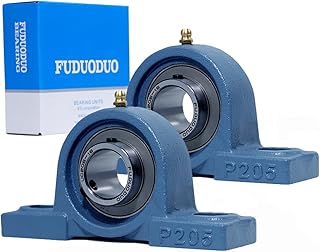 2 PCS Heavy Duty Pillow Block Mounted Ball Bearings 1 Inch Bore Solid Cast Iron Base UCP205-16 Pillow Bearings with Screw Lock Self Aligning Mounted Pillow Bearings