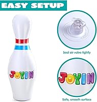 Vista 6 de JOYIN Juego de bolos inflables gigantes para niños y adultos, juegos para fiestas de Navidad y cumpleaños, juguetes educativos para desarrollar