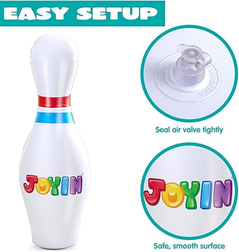 Miniatura 6 de JOYIN Juego de bolos inflables gigantes para niños y adultos, juegos para fiestas de Navidad y cumpleaños, juguetes educativos para desarrollar