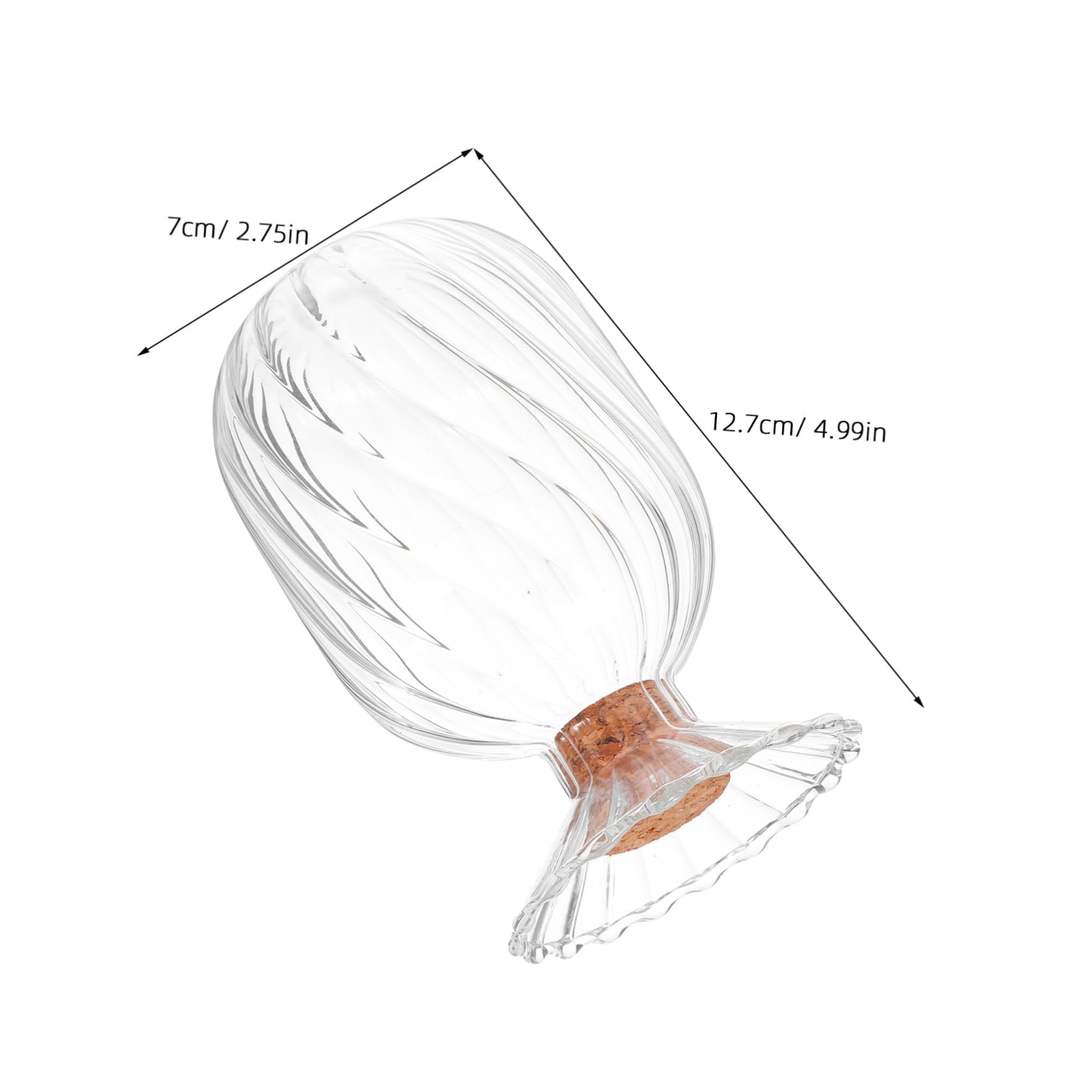 STOBAZA Elegant Helix Shaped Glass Cloche Decorative Matchstick Holder for Fireplace Bathroom Clear Glass Container for Swabs Toothpicks Unique Display Jar