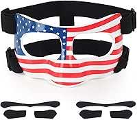 Vista 1 de QK01US - Protector de nariz para nariz rota, máscara de protección facial, máscara ajustable de bandera estadounidense, media máscara de mascarada