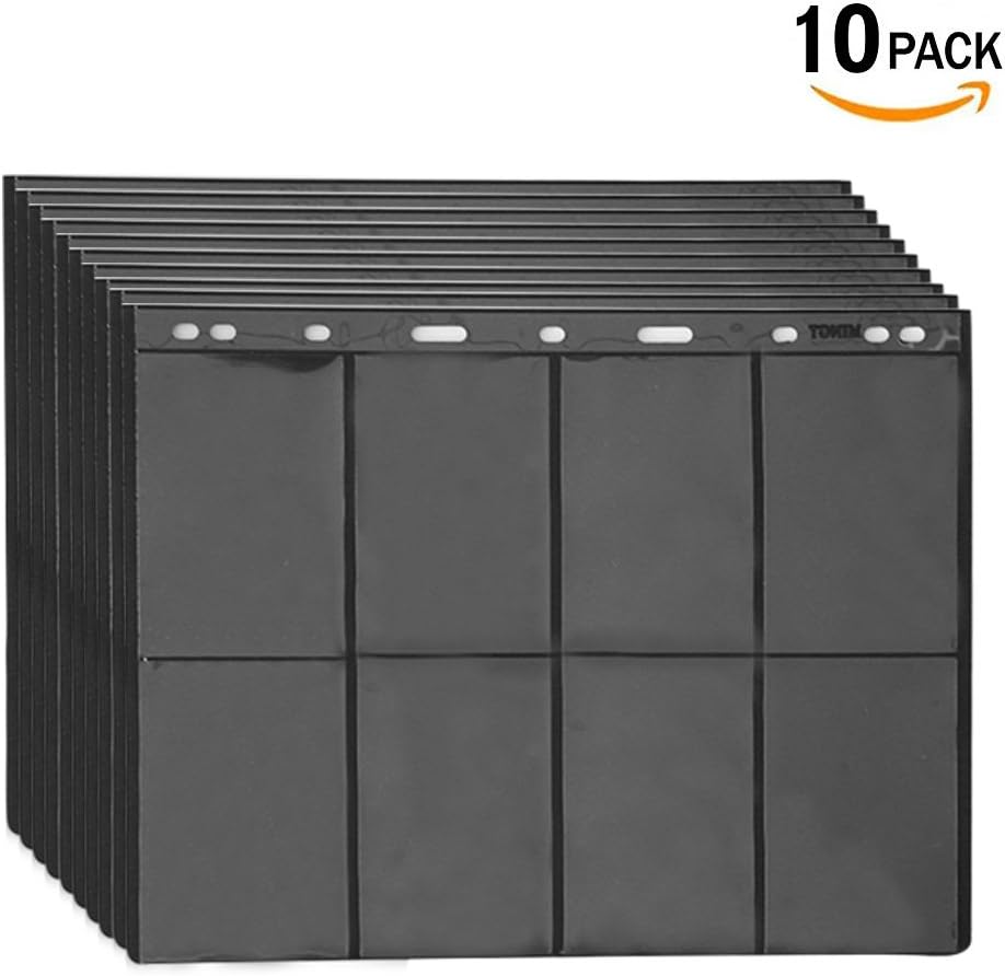 Stamp Stock Pages Sheets Plastic Black Coin Holders for Currency Collection 10 Pages