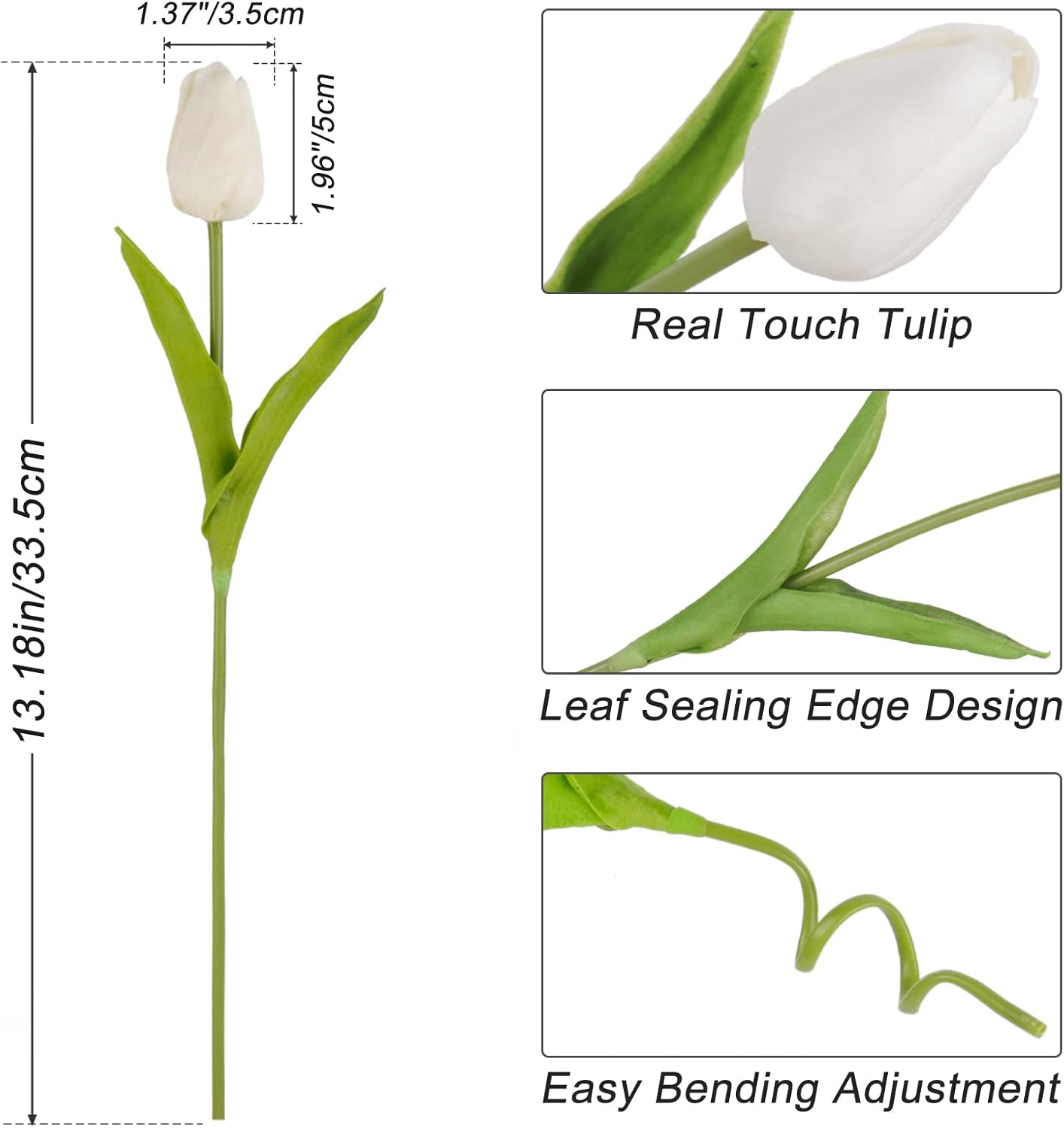 DEEMEI Tulips Artificial Flowers 20 Pcs Multicolor Fake Tulip Stems Real Touch PU Tulips for Easter Spring Wedding Bouquet Home Centerpiece Floral Arrangement Table Décor - Image 4