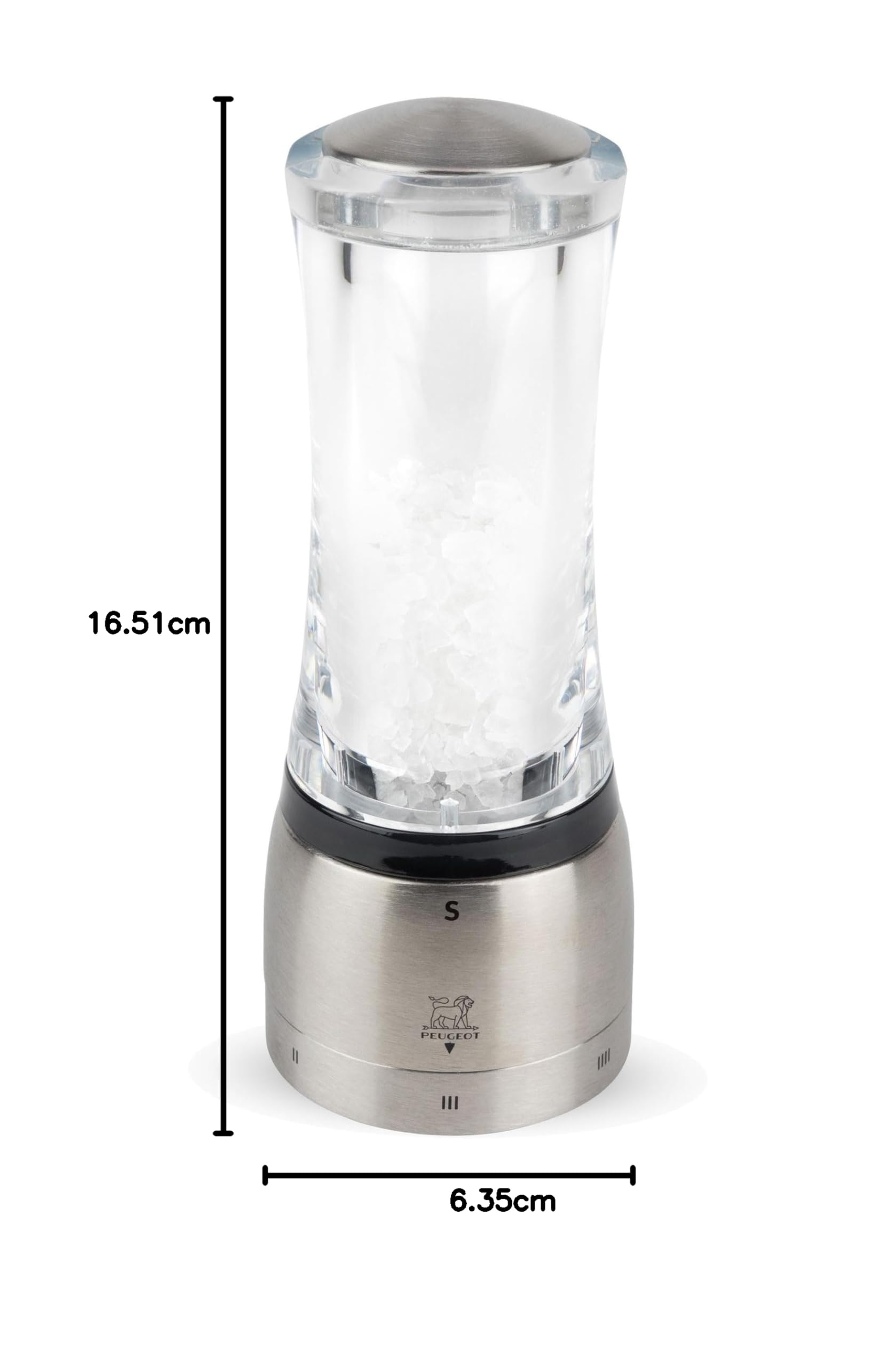 Peugeot Daman u Select 25434 młynek do soli ze stali nierdzewnej i akrylu, 16 cm