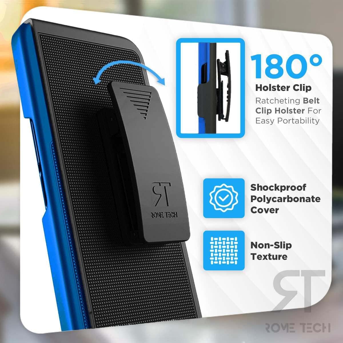 Designed for Samsung Galaxy Z Fold3 5G Case with Belt Clip Holster - Kickstand Cover Phone Case - Blue