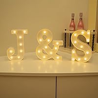Vista 18 de Foaky LED Letter Lights Sign Marquee Light Up Letters Sign for Night Light Wedding/Birthday Party Battery Powered Christmas Lamp Home Bar