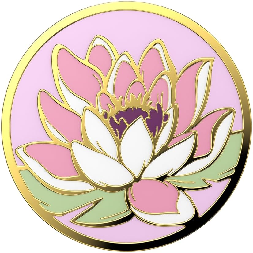 PopSockets Adhesive Phone Grip, Holder, Phone Stand, Enamel - Enamel Water Lily