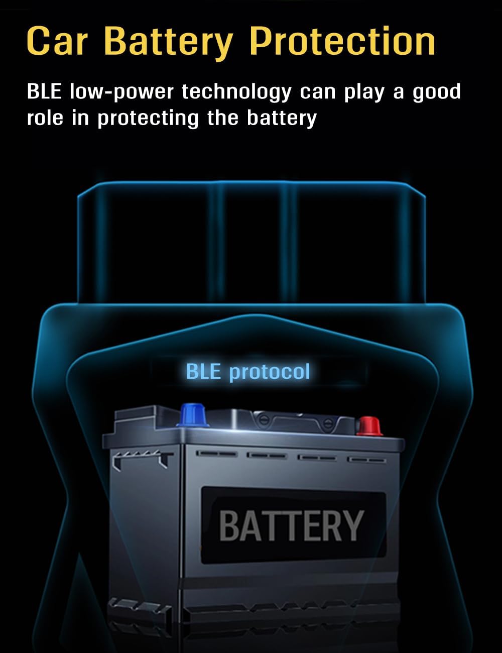 OBD2 Scanner Bluetooth for iOS iPhone Android with Power ON/Off Button to Save Car Battery OBDII Diagnostic Tool Read Clear Codes with Free App - Image 5