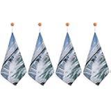 POTSCBVW Niagara Falls Hand Towels, 4PCS Microfiber Hand Towels with Hanging Loop, Super Absorbent Quick-Dry Bathroom & Kitchen Towel Lint-Free, 11.8 X11.8 Inch