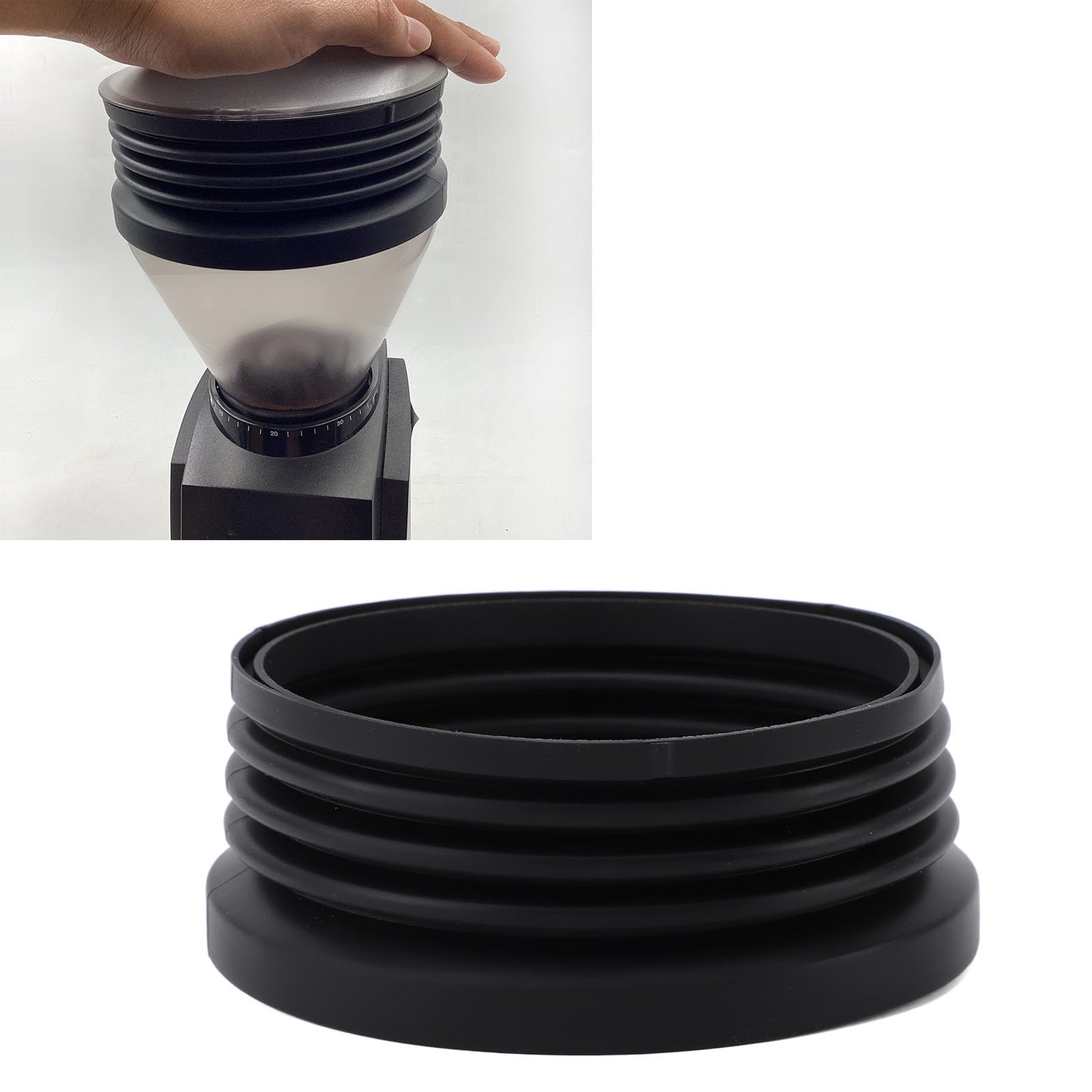 Soffietto in Silicone per Macinacaffè con Pompa Manuale, Tramoggia Monodose per Pulizia Profonda, Compatibile con Macinini Domestici e Professionali