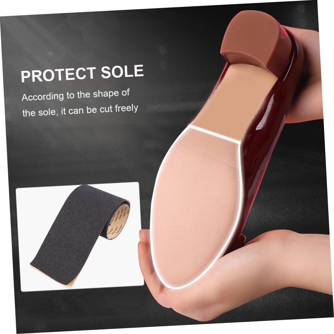 Ipetboom 3piezas Calcomanías Antideslizantes Para Zapatos Stickers De Para Altos y Botas Resistencia Al Desgaste Fácil Aplicación y Reducción De Ruido Negro