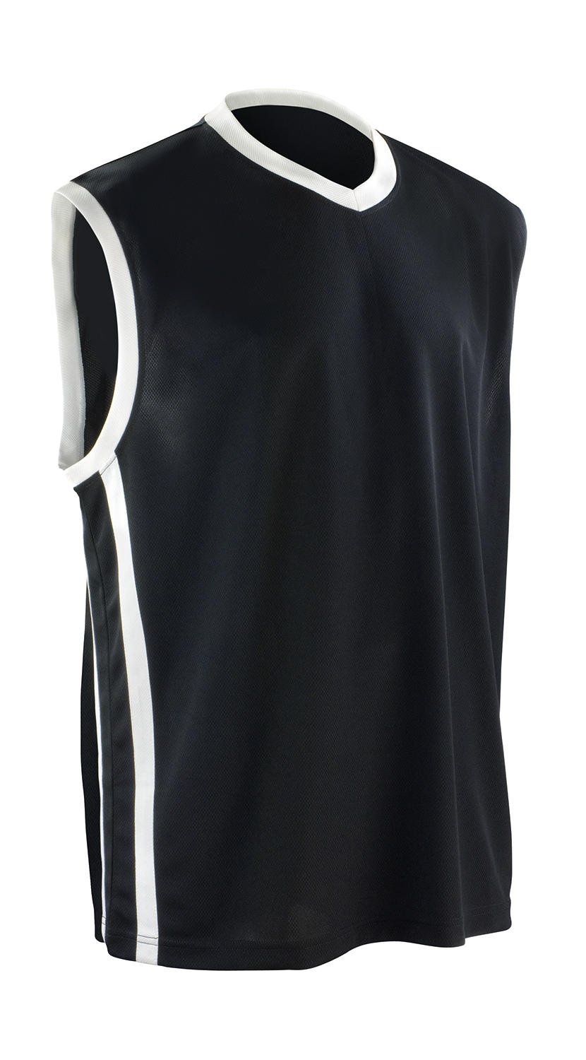 Spiro Basketball Quick Dry Top - Black/White - 4XL