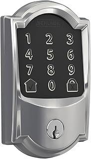 Schlage Encode WiFi Deadbolt Smart Lock, Keyless Entry Touchscreen Door Lock with Camelot Trim in Bright Chrome, BE489WB CAM 625