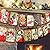 Christmas Decorations Vintage Style Christmas Banner,Traditional Vintage Victorian Style Christmas Bunting, Vintage Style Santa Christmas Decorations Indoor for Home Office Party Fireplace Mantle
