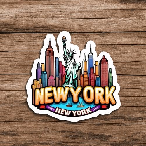 Image of New York State Sticker 5 Inch Waterproof Vinyl Decal Durable USA State Graphic for Laptop Water Bottle Car Window Bumper Truck Travel Decoration