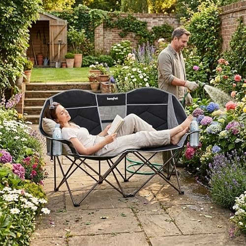 Image of SUNNYFEEL Double Camping Chair Oversized Loveseat for Adults