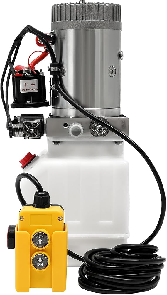 12V Hydraulic Pump for Dump Trailer 3KW 2850RPM Double Acting Electric Hydraulic Pump 18Mpa Fuel Tank 4L Hydraulic Power Unit with 4.5M Remote Control Wire