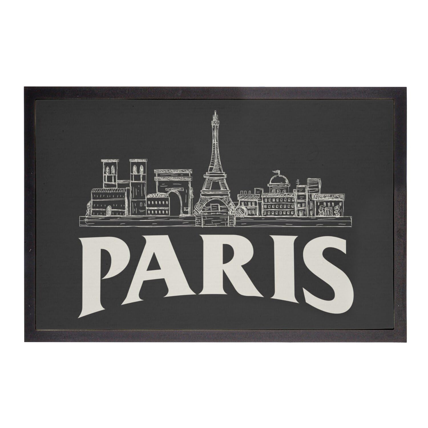Paillasson noir Paris d'entrée 75x50cm pour sublimer votre accueil