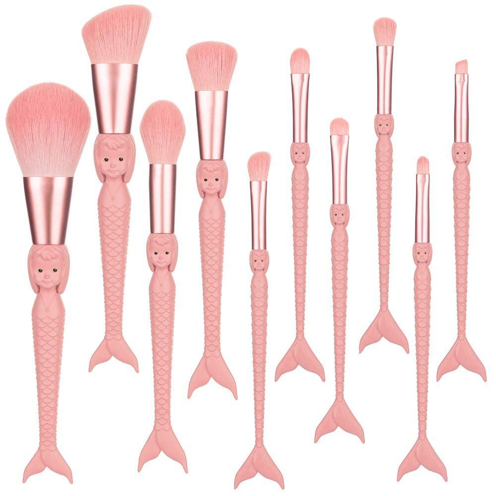 10 portatile trucco set di pennelli,setole morbide,spazzola dell'ombretto,trucco strumenti
